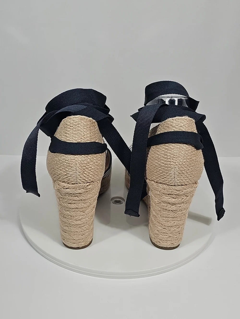 On 34th Melindaa Espadrille Wedge Stripe Lace Up Sandals 9.5 NIB Balletcore